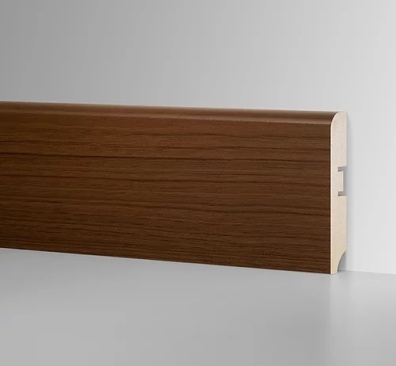 Плинтус напольный HANNAHHOLZ AKTUELL DESIGN МДФ 81мм - ОРЕХ ДОМЕС