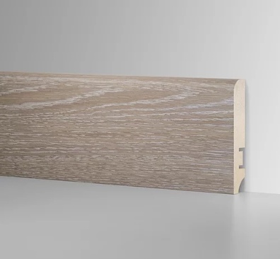 Плинтус напольный HANNAHHOLZ AKTUELL DESIGN МДФ 81мм - ДУБ СЕРЫЙ СВЕТЛЫЙ