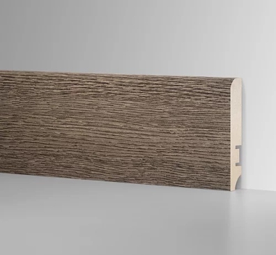 Плинтус напольный HANNAHHOLZ AKTUELL DESIGN МДФ 81мм - ДУБ СУХОЙ СЕРЫЙ