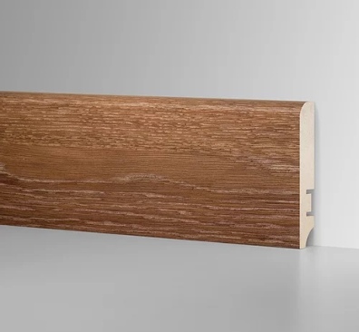Плинтус напольный HANNAHHOLZ AKTUELL DESIGN МДФ 81мм - ДУБ КОРИЧНЕВЫЙ