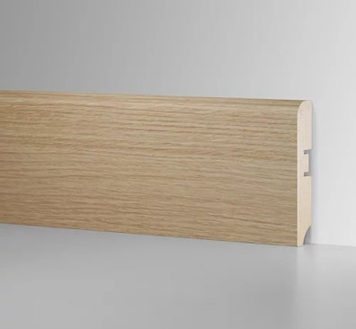 Плинтус напольный HANNAHHOLZ AKTUELL DESIGN МДФ 81мм - ДУБ БЕРК СВЕТЛЫЙ