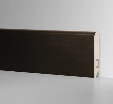 Плинтус напольный HANNAHHOLZ AKTUELL DESIGN МДФ 81мм - ЧЕРНАЯ СТРУКТУРА