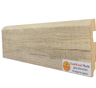 Плинтус МДФ Teckwood Цветной 75 мм Дуб Бруклин