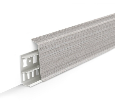 Плинтус напольный пластиковый Deconika 100 мм 253 Ясень серый